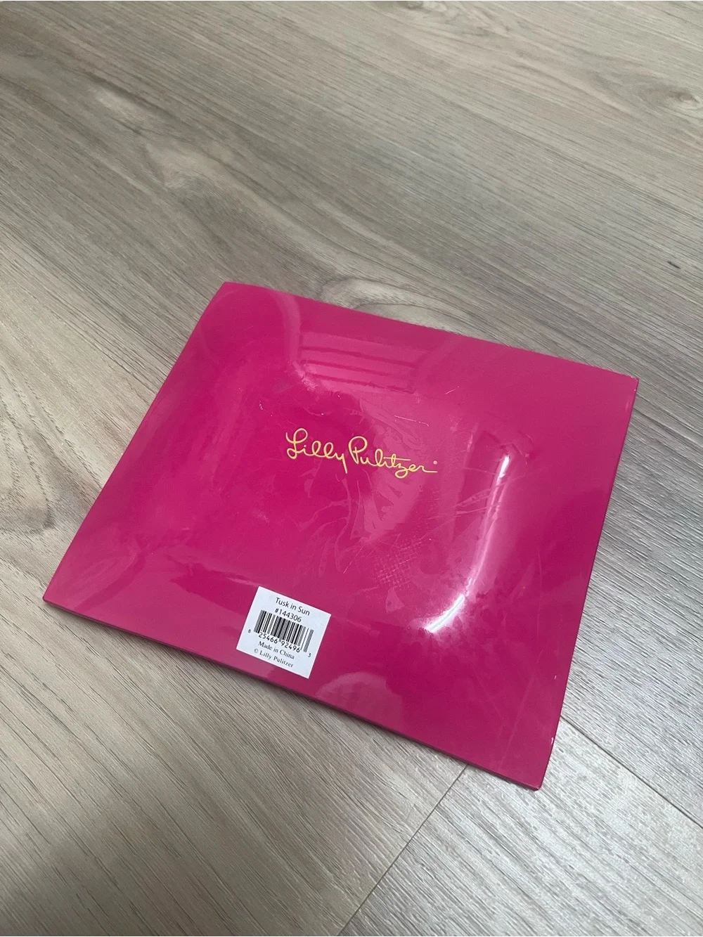 Lilly Pulitzer Pink Elephant Square glass Tray